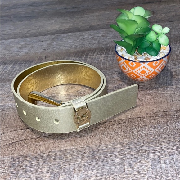 Michael Kors Accessories - Michael Kors Gold Leather Belt